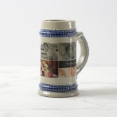 Happy Vatertag, Personalisiert, Foto Collage Bierglas (VorderseiteRechts)