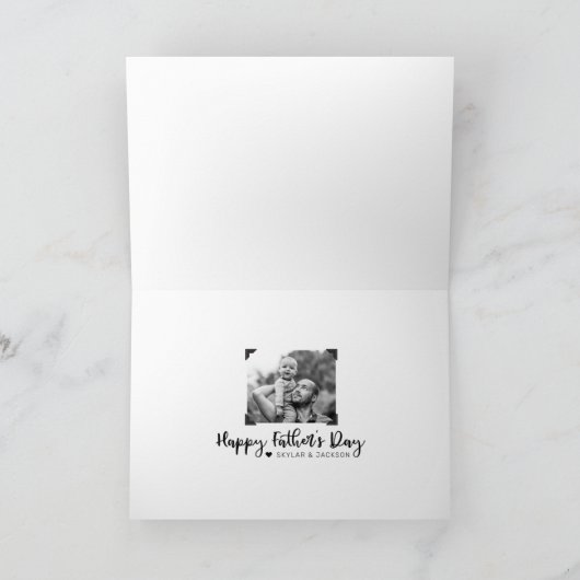 Happy Vatertag Pinselschrift Volles Foto Karte (Innenseite)