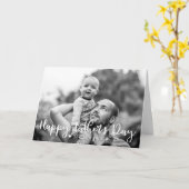 Happy Vatertag Pinselschrift Volles Foto Karte (Gelbe Blume)