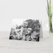 Happy Vatertag Pinselschrift Volles Foto Karte (Vorderseite)