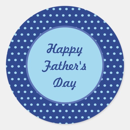 Happy Vatertag Polka Dot Round Stickers (Marine) (Vorderseite)