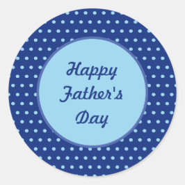 Happy Vatertag Polka Dot Round Stickers (Marine)