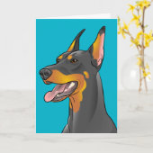 Happy Vatertag Pop Art Doberman Card Karte (Gelbe Blume)