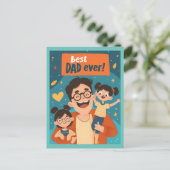 Happy Vatertag Postkarte (Stehend Vorderseite)
