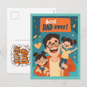 Happy Vatertag Postkarte (Vorne/Hinten)