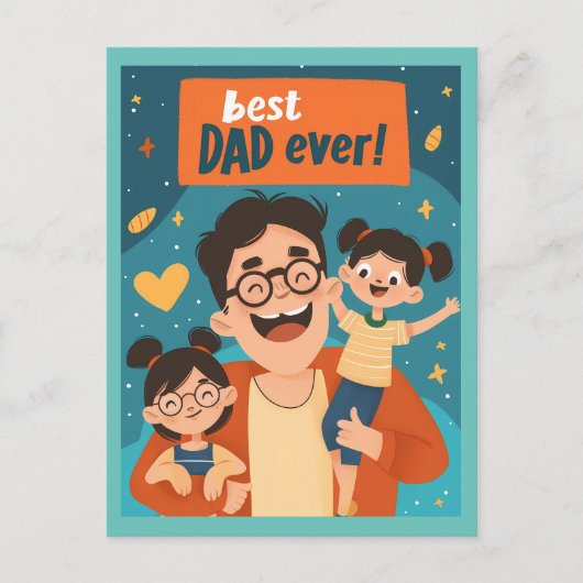 Happy Vatertag Postkarte (Vorderseite)