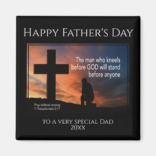 Happy Vatertag PRAY OHNE Christliche Magnet (Vorne)