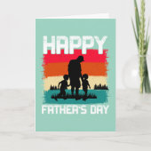 Happy Vatertag - Retro Silhouette Feier Karte (Vorderseite)