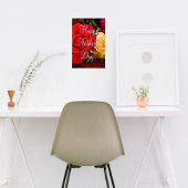 Happy Vatertag Rote Gelbe Rosen Poster