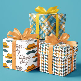 Happy Vatertag Schnurrbart und das Set von 3 Geschenkpapier Set