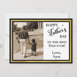 Happy Vatertag Schwarz & Gold Art Deco Karte