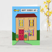 Happy Vatertag Selbstisolation Cartoon Karte (Gelbe Blume)