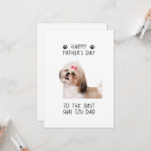 Happy Vatertag Shih Tzu Vater Custom Foto Karte (Vorderseite/Rückseite Beispiel)