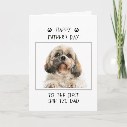 Happy Vatertag Shih Tzu Vater Foto Funny Karte (Vorderseite)