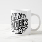 Happy Vatertag Sleek Black Text Design Jumbo-Tasse (Rechts)