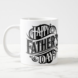 Happy Vatertag Sleek Black Text Design Jumbo-Tasse