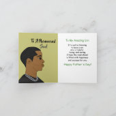 Happy Vatertag Son African American Karte (Innenseite)