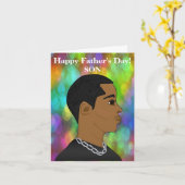 Happy Vatertag Son African American Karte (Gelbe Blume)