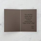 Happy Vatertag Son Brown und Black Card Karte (Innenseite)