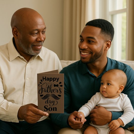 Happy Vatertag Son Brown und Black Card Karte