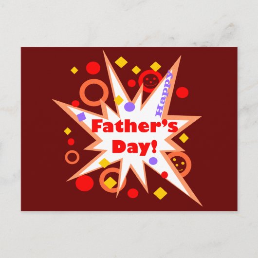 Happy Vatertag Splash Postcard Postkarte (Vorderseite)