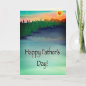 Happy Vatertag Sunset Lake Fishing Karte (Vorderseite)