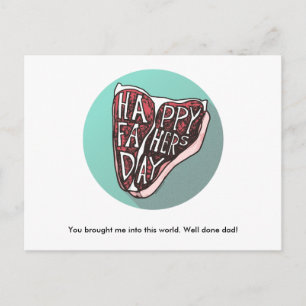 Happy Vatertag T-Bone Steak Post Card Postkarte