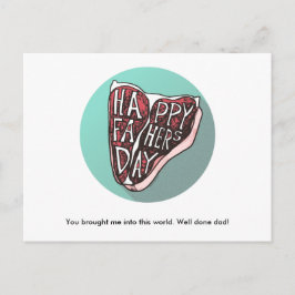 Happy Vatertag T-Bone Steak Post Card Postkarte