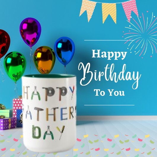 Happy Vatertag Tasse mit Tool Letter Design