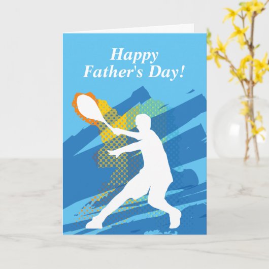 Happy Vatertag Tennis Design Gruß Karte (Gelbe Blume)