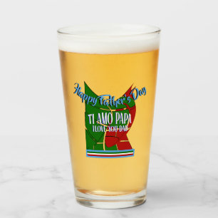 Happy Vatertag TI Amo Papa, ich Liebe Sie Vater Glas