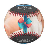 Happy Vatertag Typografie Dunkelgrau Baseball (Vorderseite)