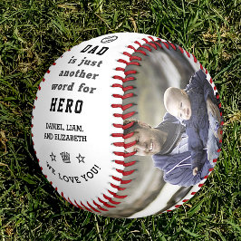 Happy Vatertag Vater Hero FotoCollage + Namen Baseball