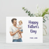 Happy Vatertag Vater Holding Baby Feiertagskarte (Stehend Vorderseite)