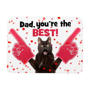 Happy Vatertag Vater Katze mit Foam Fingers Humo Magnet