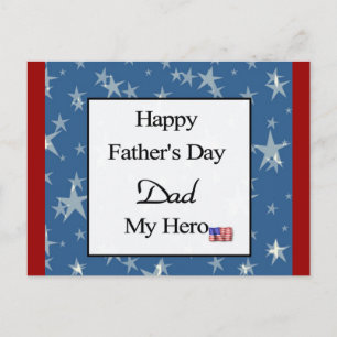 Happy Vatertag Vater Mein Held Postkarte