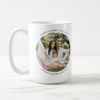 Happy Vatertag Vater Rund Foto Einfaches Geschenk Kaffeetasse