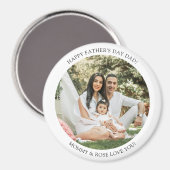 Happy Vatertag Vater Rund Foto Einfaches Geschenk Magnet (Vorderseite/Rückseite)