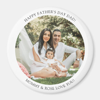 Happy Vatertag Vater Rund Foto Einfaches Geschenk Magnet