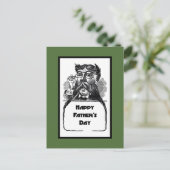 Happy Vatertag Vintages Retro Zeichnend Postkarte (Stehend Vorderseite)