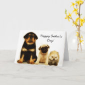 Happy Vatertag Welpen Grußkarte Karte (Gelbe Blume)