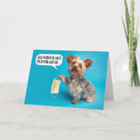 Happy Vatertag Yorkie mit Spaß der Gesichtsmaske