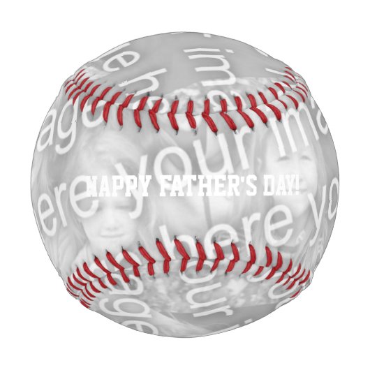 Happy Vatertag Zoll Foto Baseball für Papa (Vorderseite)