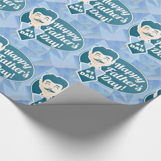 Happy Vathers Day #1 Vater Geschenkpapier (Ecke)