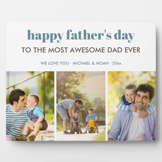 Happy Vathers Day 3 Foto Collage Personalisiert Fotoplatte (Vorderseite)