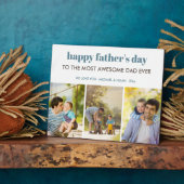 Happy Vathers Day 3 Foto Collage Personalisiert Fotoplatte (Seite)