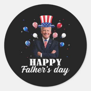Happy Vathers Day 4. Juli Anti Joe Biden Suppo Runder Aufkleber