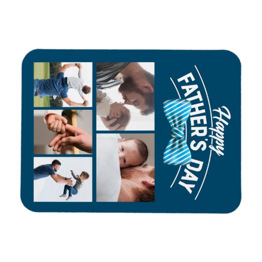 Happy Vathers Day 5 Foto Collage Magnet (Horizontal)