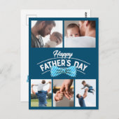 Happy Vathers Day 5 Foto Collage Postkarte (Vorne/Hinten)
