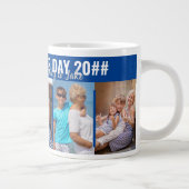 Happy Vathers Day 5 Foto Headline Typografie Blau Jumbo-Tasse (Rechts)